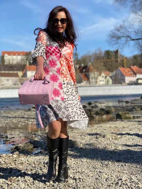 Grace dress, colorful, colorsplash, spring, spring collection, print, leoprint, Dior bag, springvibes, mystyle, ladies fashion, style for ladies, spring 2021, Fashionblog Augsburg, cochastyle